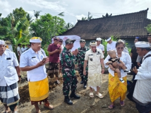 Pasiter Kodim Klungkung Hadiri Peletakan Batu Pertama Pembangunan KDKMP Desa Selat