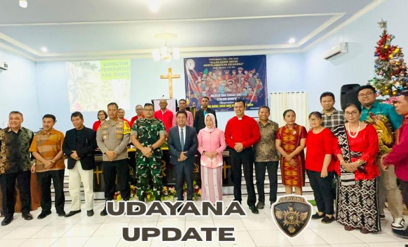 Dandim 1614/Dompu Hadiri Ibadah Malam Natal GMIT Syalom, Bupati Ajak Jaga Toleransi