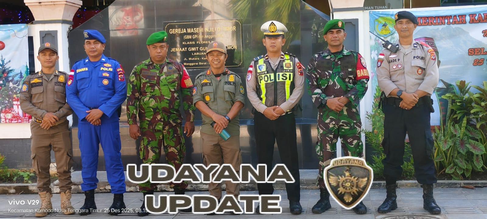 Pastikan Ibadah Natal Kondusif, Personel Koramil 1630-01/Komodo Amankan Gereja GMIT Labuan Bajo