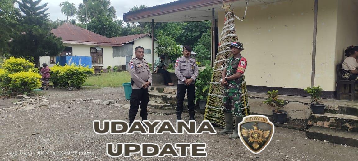 Pengamanan Natal Babinsa Koramil Naiklou Bersinergi Polri