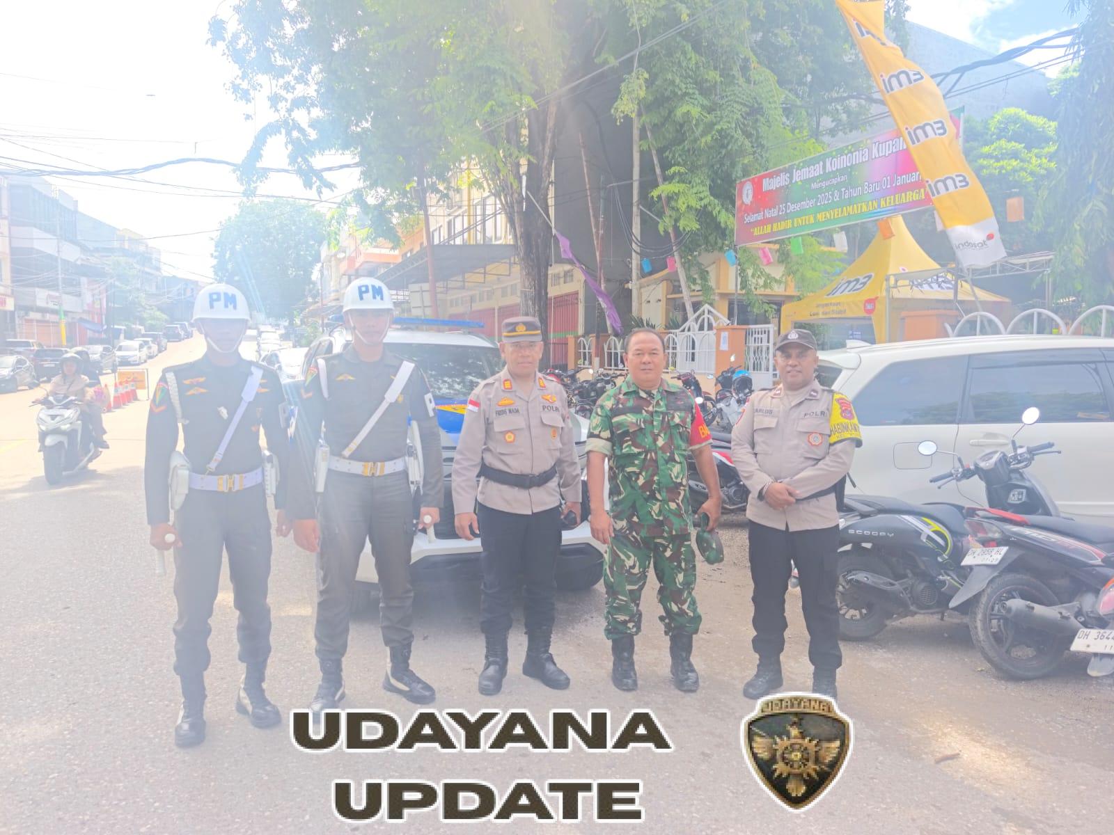 Babinsa Bersama Aparat Amankan Ibadah Natal GMIT Koinonia