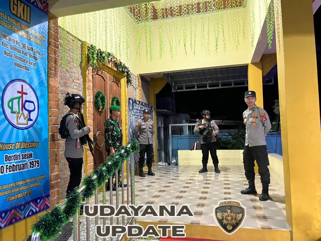 Kodim 1614/Dompu Bersama TNI–Polri Amankan Pos Pam Natal Operasi Lilin Rinjani 2025