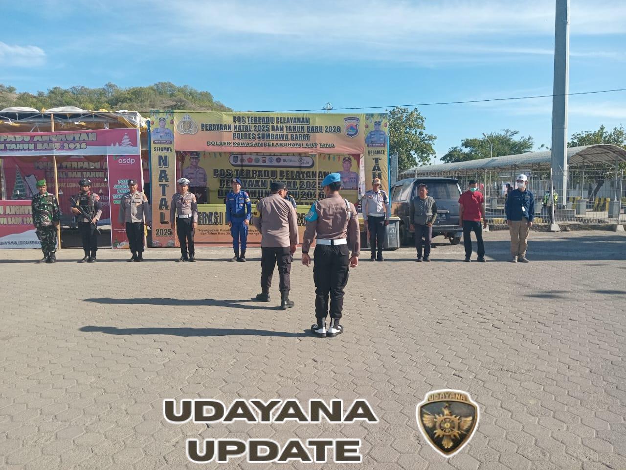 Apel Gabungan Posko Terpadu Nataru 2025–2026 Digelar di Pelabuhan Poto Tano