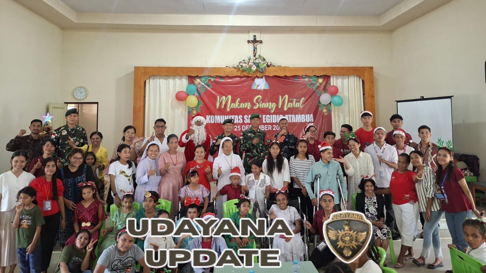 Sambut Natal, Satgas Pamtas Yonarmed 12 Kostrad Berbagi Bingkisan dan Sukacita