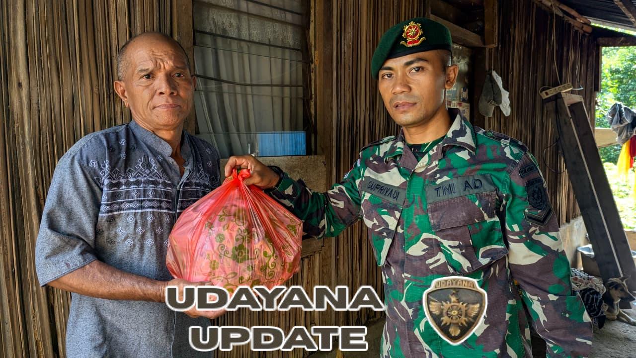 Wujud Kepedulian TNI, Satgas Pamtas Gelar Jumat Berkah di Manleten