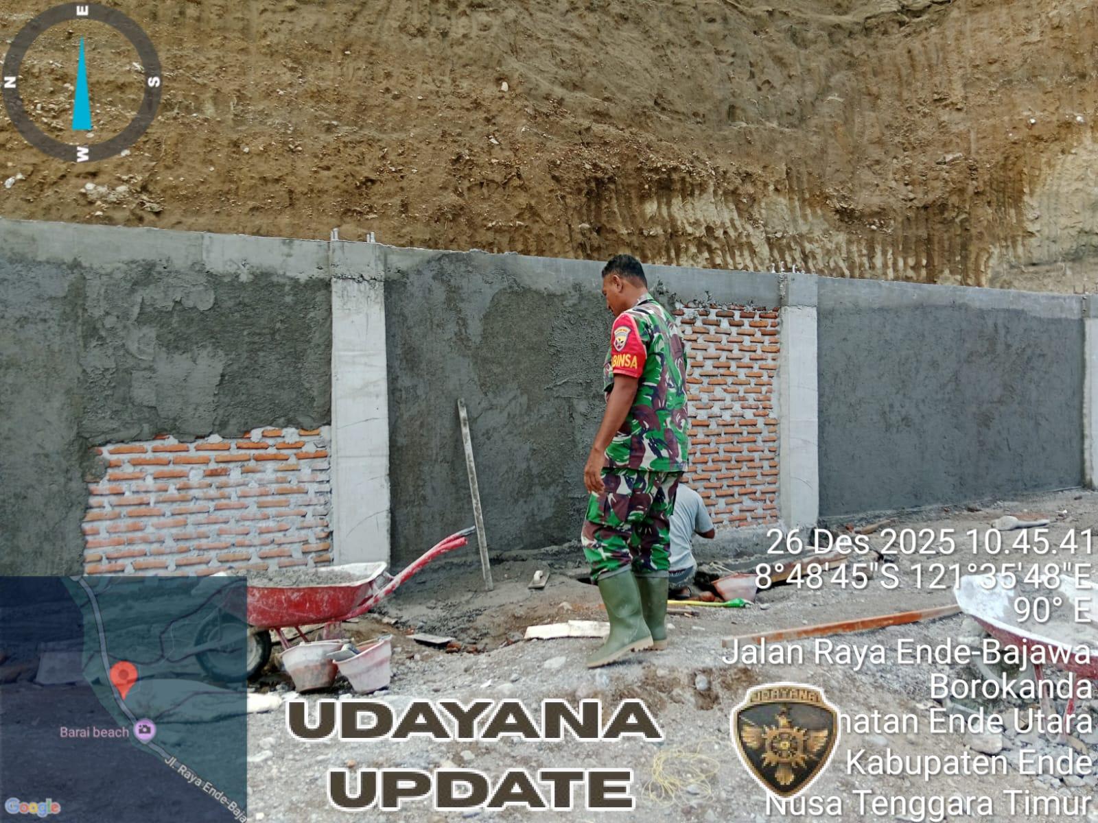 Kodim 1602/Ende Kawal Pembangunan KDKMP Raterua untuk Dukung Ketahanan Masyarakat