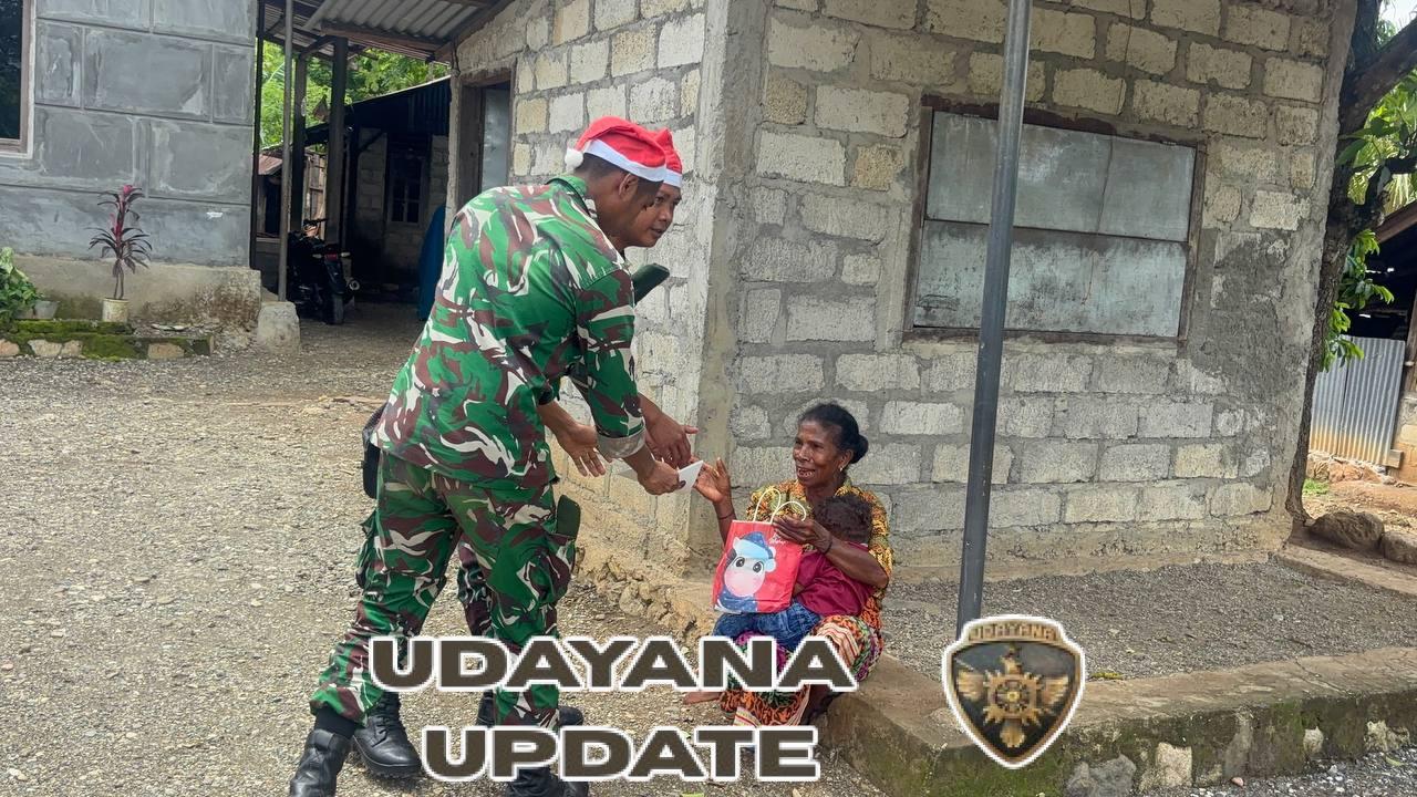 Suka Cita Natal, Satgas Pamtas Yonarhanud 2 Kostrad Bagikan 15000 Buku Bacaan Rohani di Hari Natal