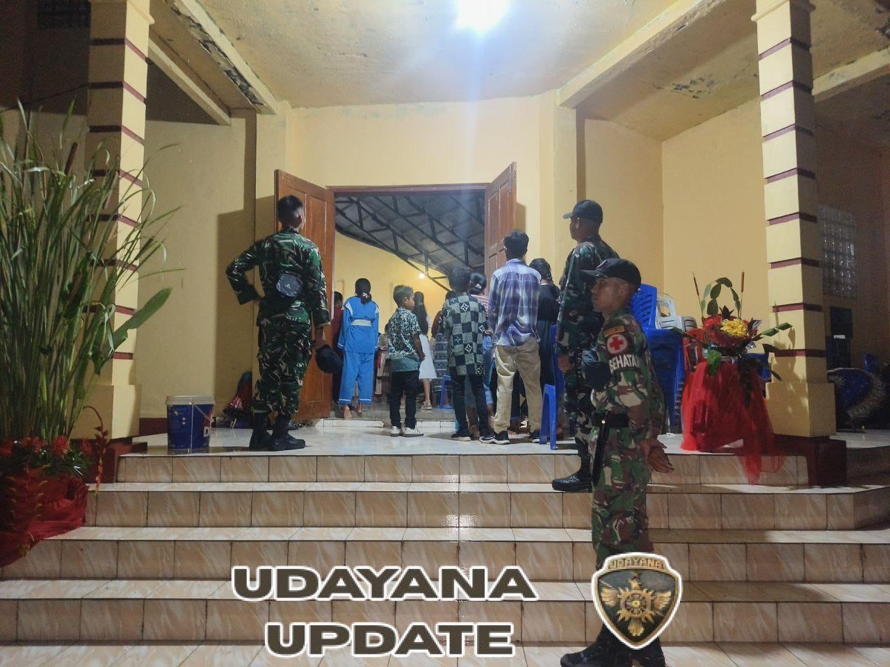 Wujudkan Rasa Aman, Satgas Pamtas Yonarhanud 2 Kostrad Adakan Pengamanan di Gereja