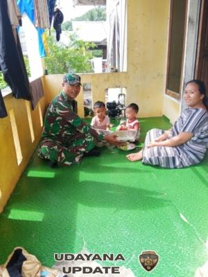 Dukung Kesehatan Anak, Babinsa Desa Belo Kawal Kegiatan MBG