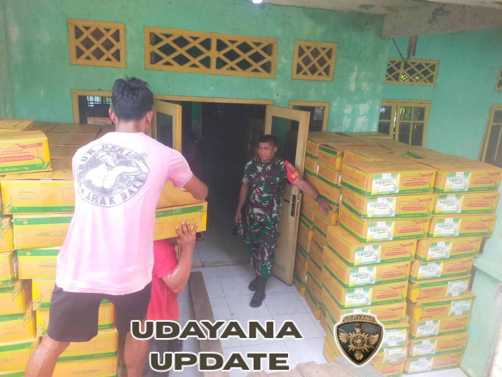 Babinsa Jatiwangi Pantau Langsung Distribusi Benih Jagung dari Dinas Pertanian Kota Bima