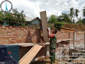 Peran Babinsa Koramil 01 Ende, Progres KDKMP Raterua Capai 25%