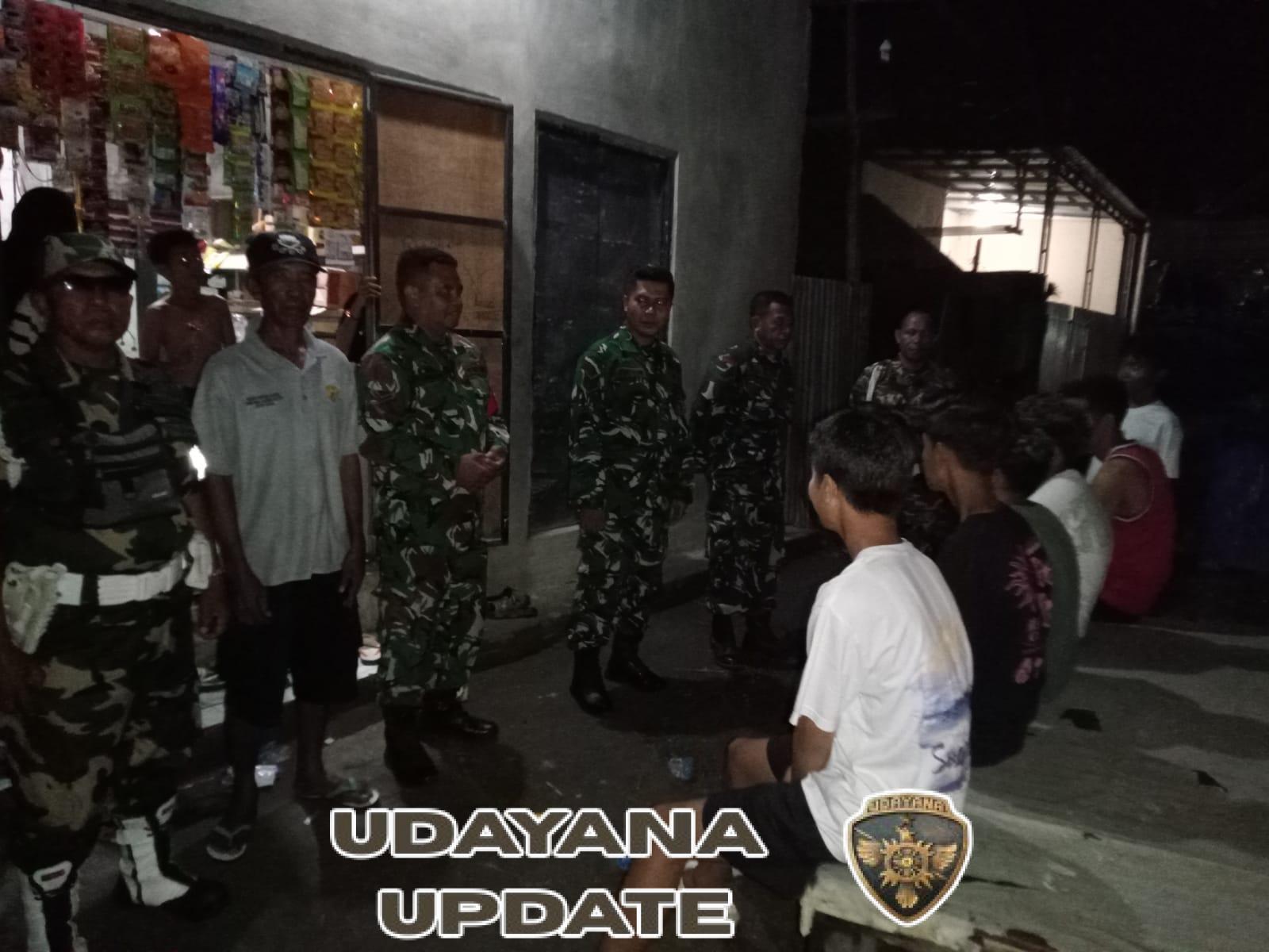 Serma Rizaludin Babinsa Penaraga Aktif Dampingi Patroli Jaga Keamanan Malam