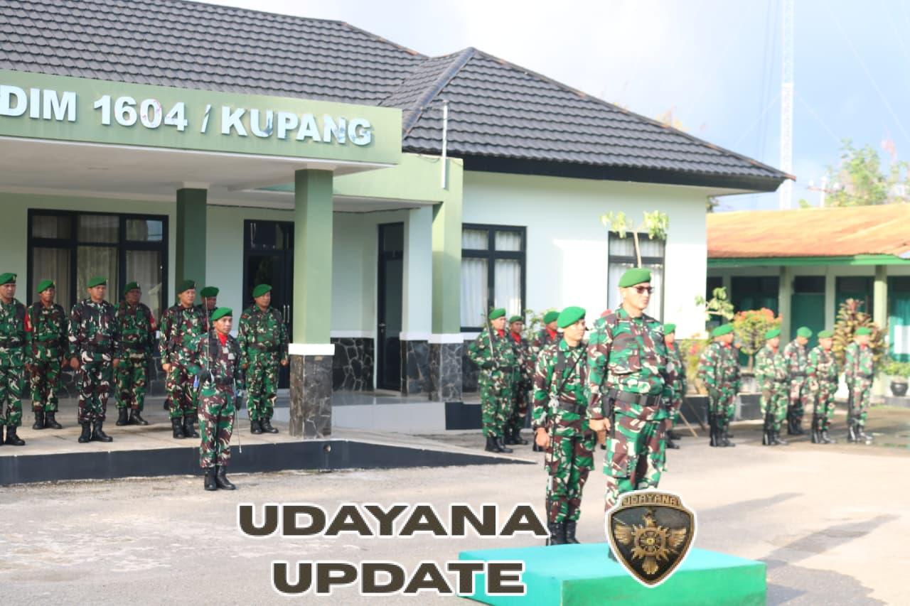 Kodim 1604 Kupang Gelar Upacara Bendera Mingguan