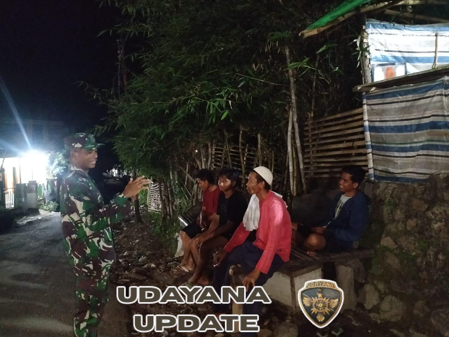 Patroli Malam Babinsa Desa Nisa Ingatkan Warga Jauhi Narkoba dan Judi Online