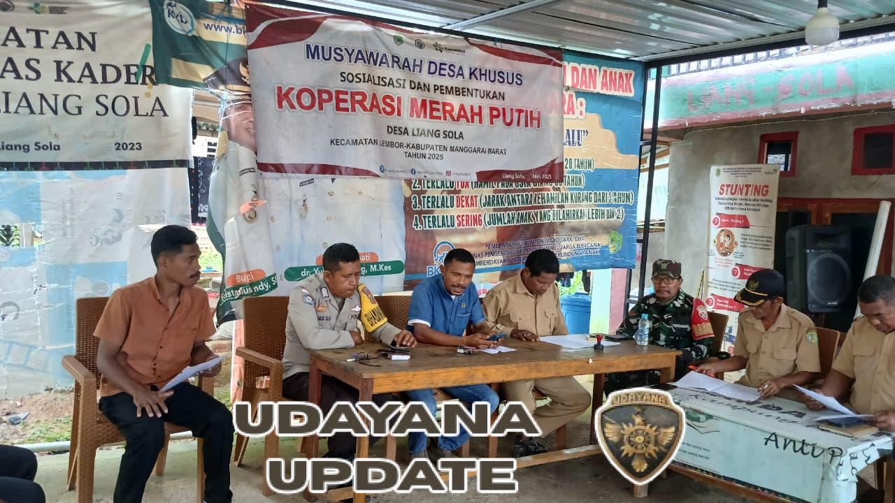 Wujudkan Pembangunan Transparan, Babinsa Koramil 1630-02/Lembor Kawal Penetapan APBDes Liang Sola 2026