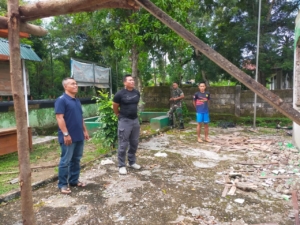 Kolonel Kadek Abriawan Pantau Pekerjaan Rehab Koramil Batakte Kodim