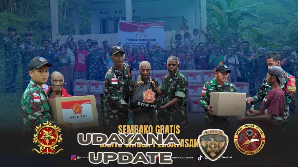 Satgas Pamtas Yonarhanud 2 Kostrad Berkolaborasi dengan Kodim 1618/TTU, Salurkan Bantuan Sembako