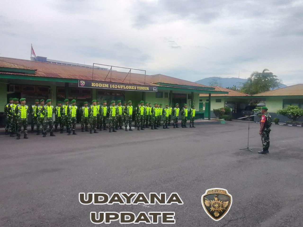 Dandim 1624/Flotim Pimpin Apel Kesiapsiagaan Pengamanan Ibadah dan Perayaan Malam Tahun Baru 2026
