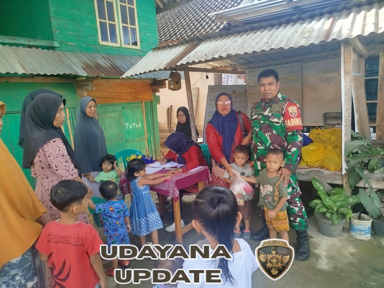 Babinsa Menala Dampingi Program Makan Bergizi Gratis di Posyandu Teluk KTC