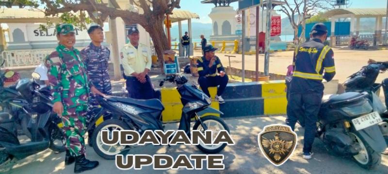 Babinsa Desa Kokarlian Laksanakan Pengamanan Pelabuhan Poto Tano, Pastikan Situasi Aman dan Lancar