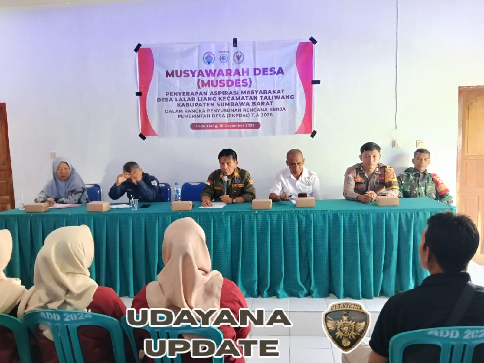 Pendampingan Musyawarah Desa dan Penyusunan RKPDes TA 2026 di Desa Lalarliang