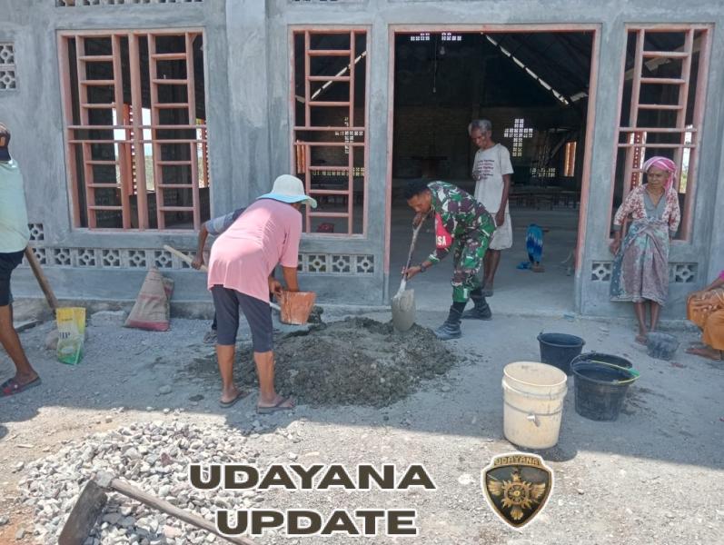 Kopda Robi Naisau Bersama Warga Bangun Rumah Ibadah, Harmoni TNI–Rakyat Terpancar