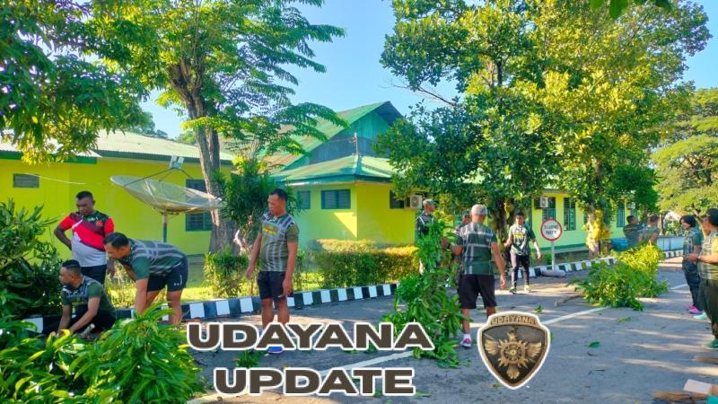 Semangat Gotong Royong Warnai Kerja Bakti Prajurit Kodim 1618/TTU