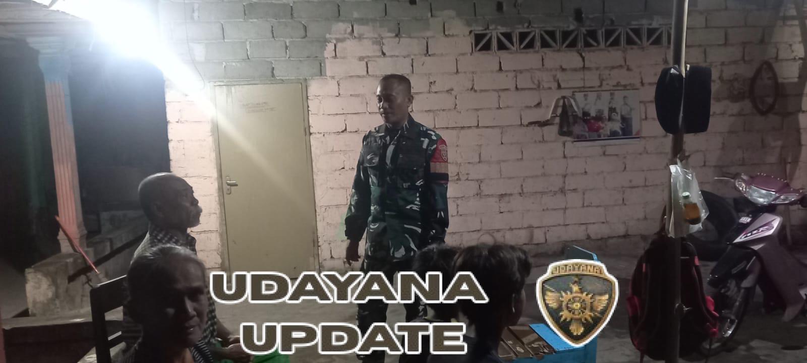 Babinsa Tirtanadi Patroli Wilayah, Himbau Warga Waspada Cuaca Buruk