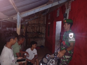 Koramil Sekongkang Gelar Patroli Malam, Jaga Kondusivitas Wilayah Binaan