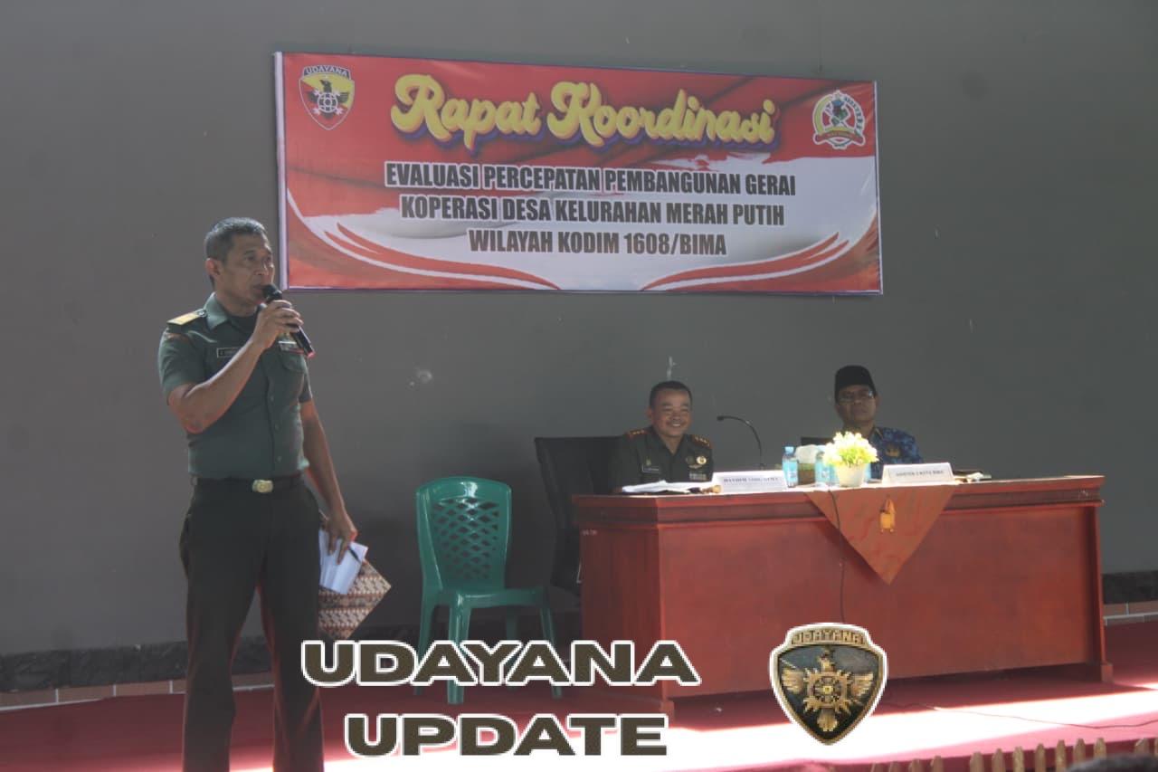 Kodim 1608/Bima Gelar Rapat Evaluasi Percepatan Pembangunan Koperasi Merah Putih