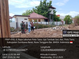 Babinsa Poto Tano Dampingi Tim PT Agrinas Tinjau Lokasi KDKMP di Desa Poto Tano