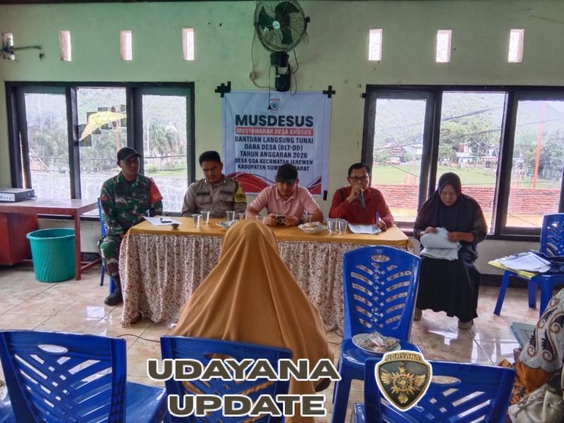Babinsa Desa Goa Hadiri MUSDESUS Penetapan BLT-DD Tahun Anggaran 2026
