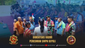 Peresmian SMP Negeri Oepoli, Satgas Pamtas Yonarhanud 2 Kostrad Komitmen Turut Majukan Pendidikan