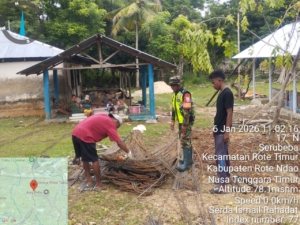Babinsa Dampingi Pekerjaan KDKMP di Desa Serubeba