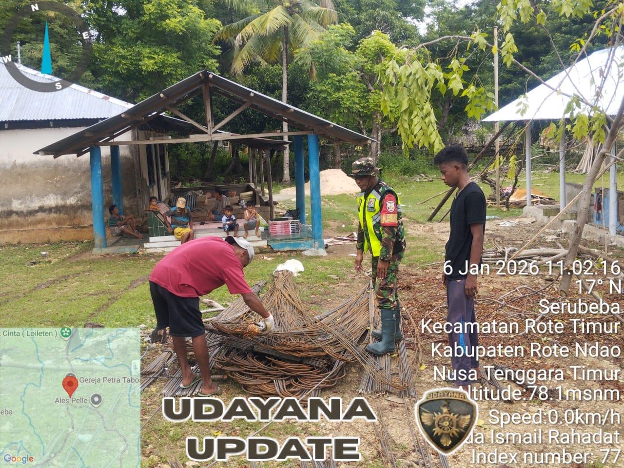 Babinsa Dampingi Pekerjaan KDKMP di Desa Serubeba