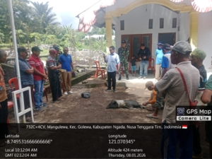 Pasiter Kodim 1625/Ngada Hadiri Peletakan Batu Pertama Pembangunan KDKMP Sobo 1