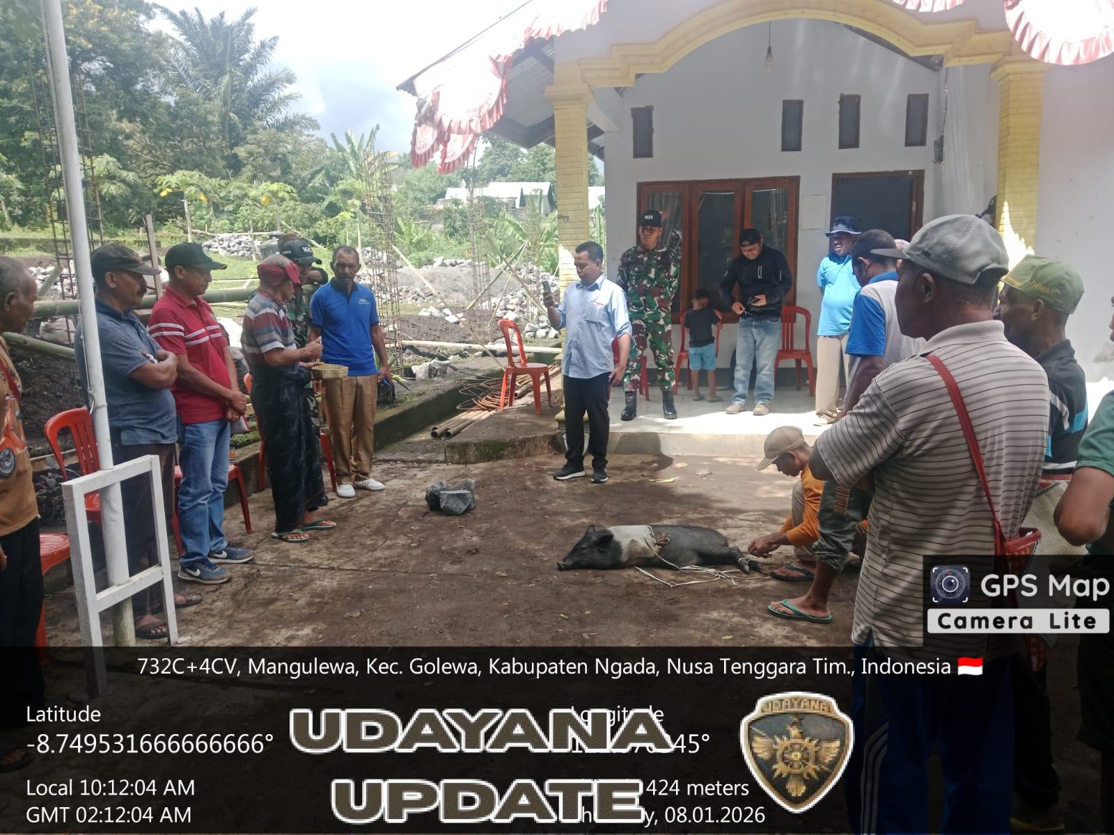 Pasiter Kodim 1625/Ngada Hadiri Peletakan Batu Pertama Pembangunan KDKMP Sobo 1