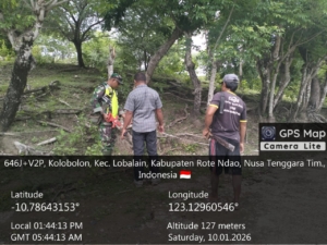 Babinsa Koramil 1627-01/Ba’a Dampingi Pengukuran Lahan KDKMP di Desa Oematamboli