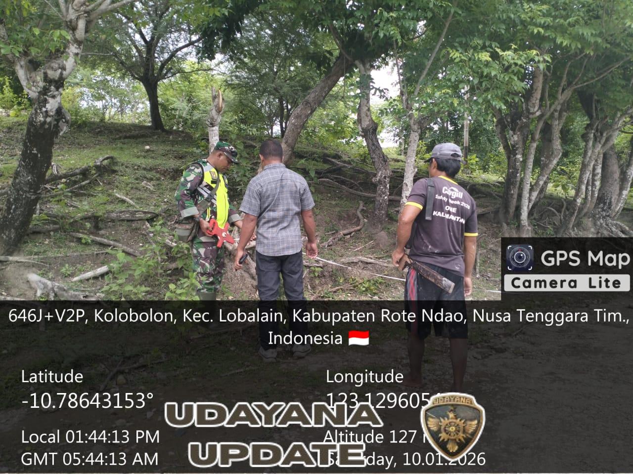 Babinsa Koramil 1627-01/Ba’a Dampingi Pengukuran Lahan KDKMP di Desa Oematamboli