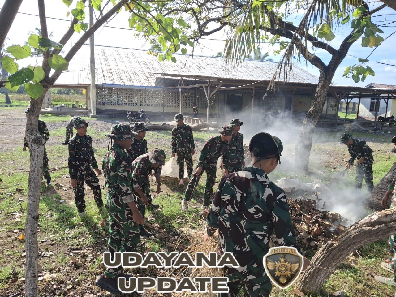 Peduli Lingkungan dan Rumah Ibadah, Prajurit Yonif TP 834/WM Bersama Warga Marapokot