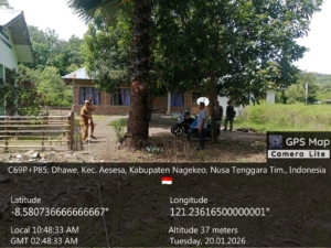 Babinsa Koramil 1625-05/Aesesa Dampingi Pengukuran KDMP di Kelurahan Dhawe