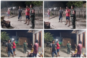 ‎Perkuat Keamanan Wilayah, Babinsa Koramil 1607-12/Moyo Hilir Turun Patroli Malam