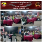 Dandim 1627/Rote Hadiri Vicon Malam Pergantian Tahun Baru 2026 di Pos PAM Nataru Polres Rote Ndao