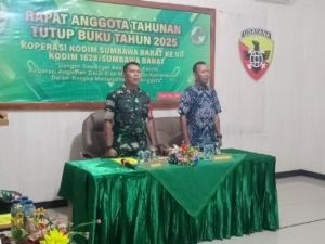 Kodim 1628/Sumbawa Barat Gelar RAT Tutup Buku Koperasi Tahun 2025