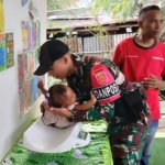 Yonarmed 12 Kostrad Peduli Balita, Pos Nunura Dukung Pelayanan Kesehatan di Perbatasan