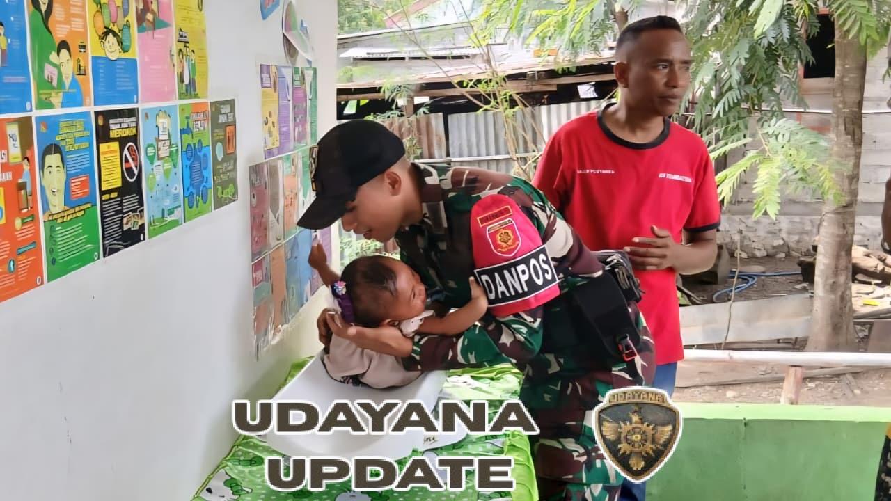 Yonarmed 12 Kostrad Peduli Balita, Pos Nunura Dukung Pelayanan Kesehatan di Perbatasan