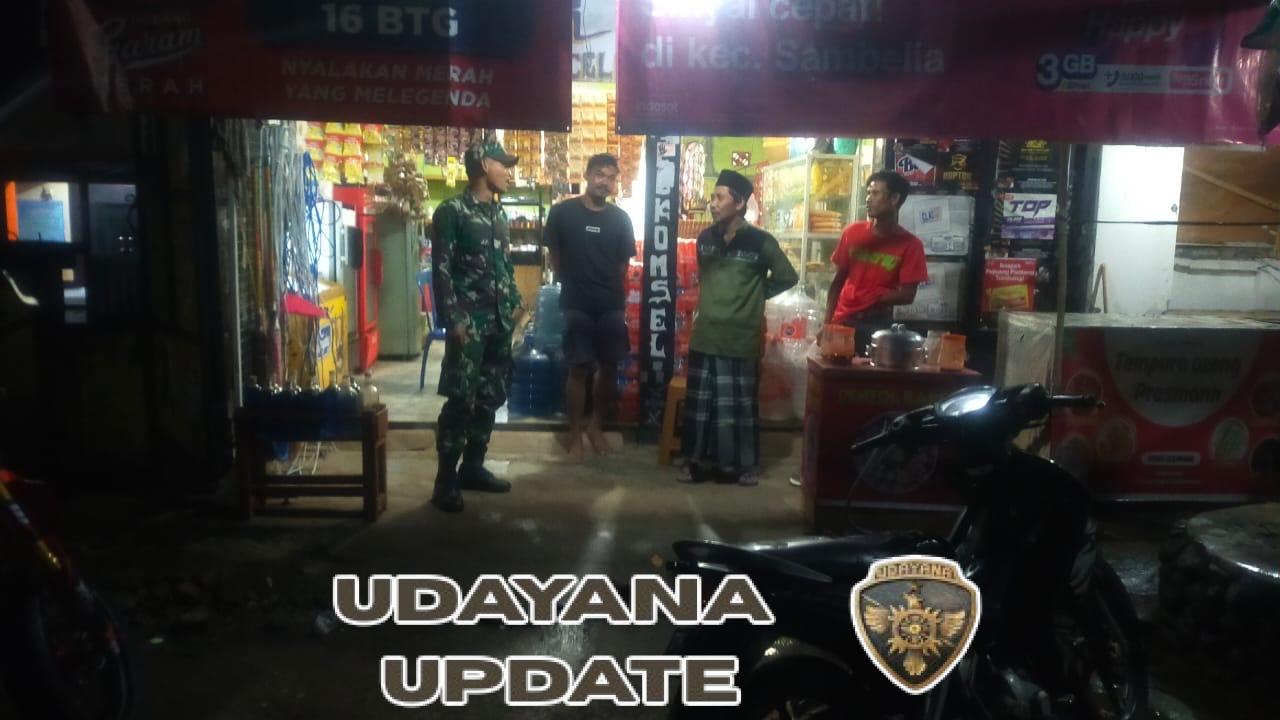Babinsa Koramil 1615-03/Sambelia Gelar Patroli Malam, Ajak Warga Jaga Kamtibmas Desa Senanggalih