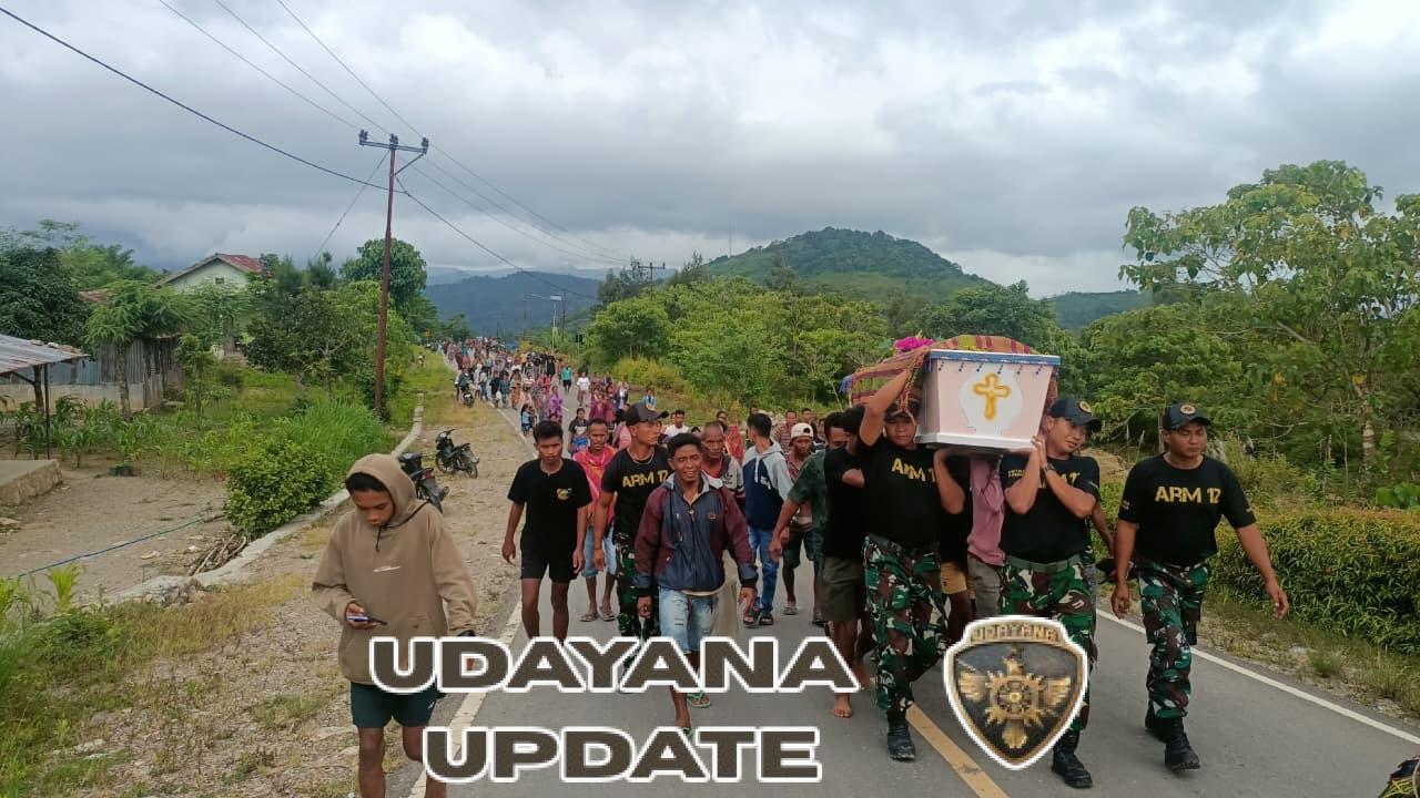 Wujud Kepedulian di Perbatasan, Pos Fohuk Bantu Pemakaman Warga