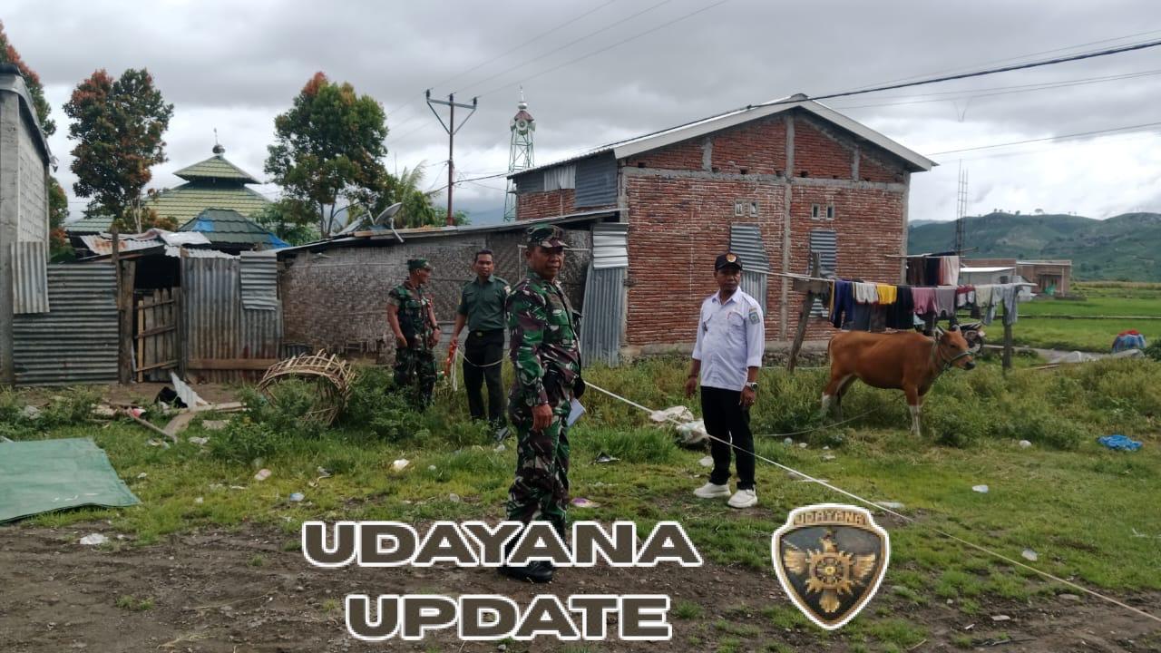 Babinsa O’o Dampingi Pengukuran Lahan Pembangunan Koperasi Merah Putih