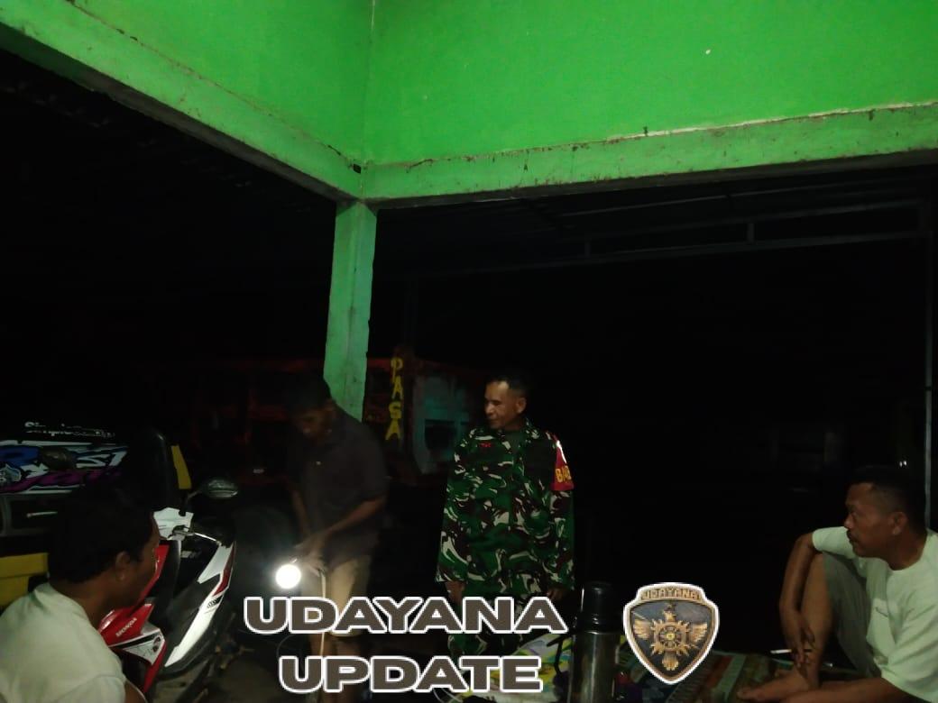 Jaga Kondusifitas Wilayah, Koramil 1607-07/Lunyuk Intensifkan Patroli Malam